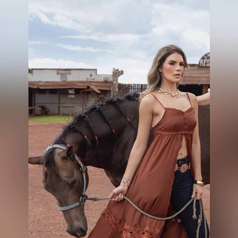 Elegant Brown Women's Top